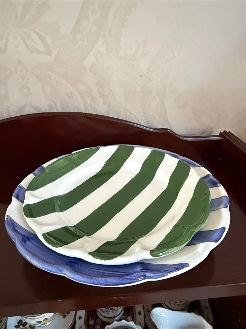 Italian hand made Striped Ceramic plate/ bowl